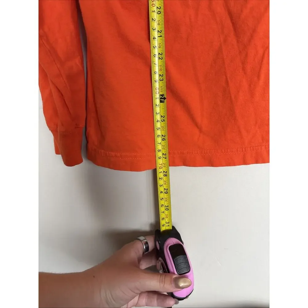 The North Face Men’s Medium Orange Long Sleeve Logo Graphic T-Shirt Cotton